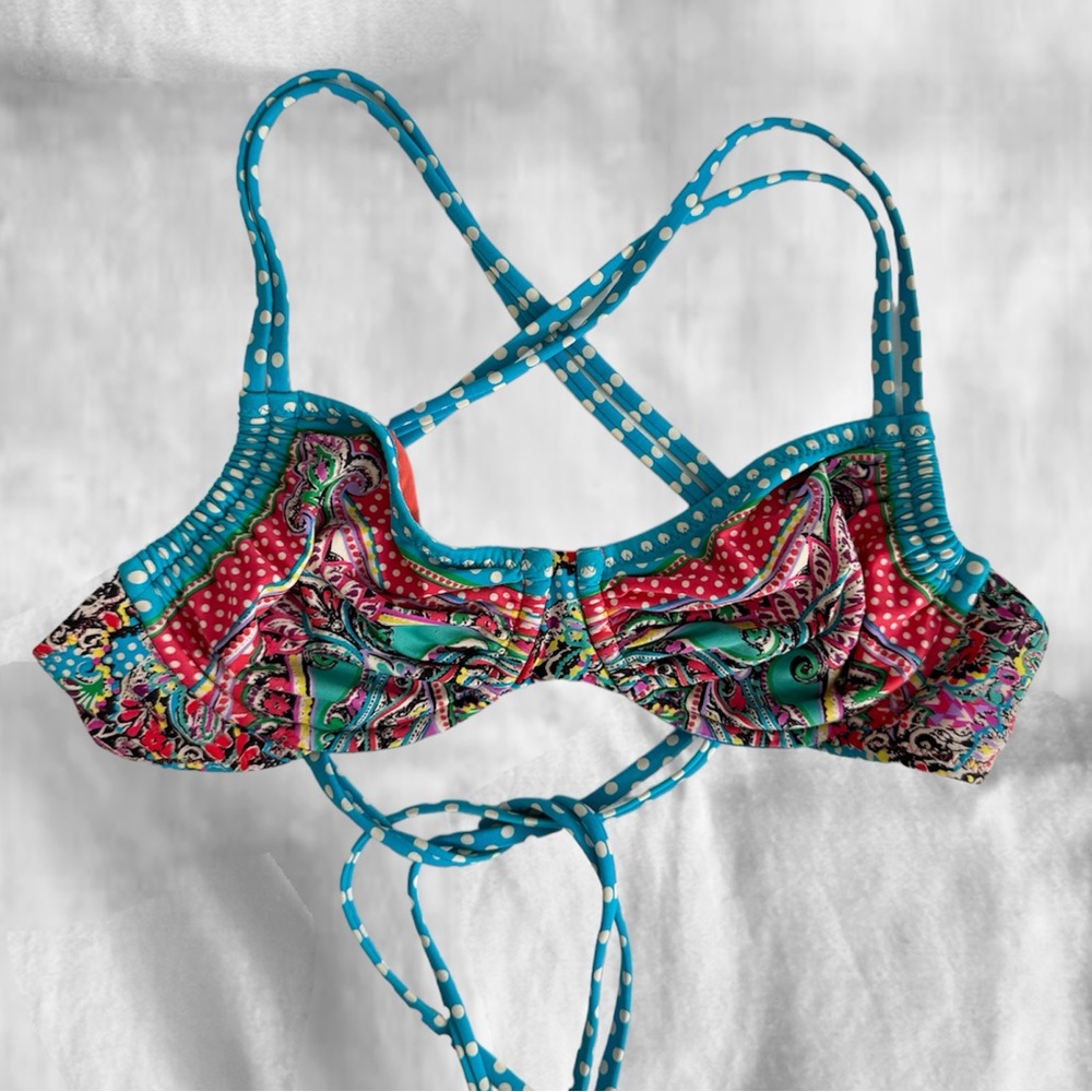 Profile Blush multi color Bikini Top size small